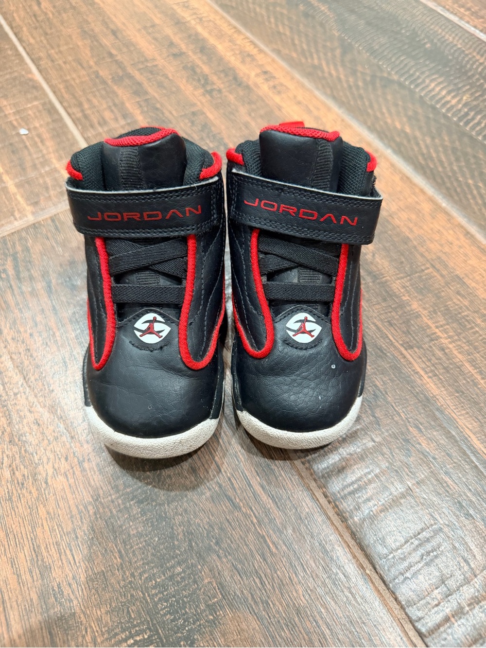 Jordan Kids Black and Red High-Top Sneaker